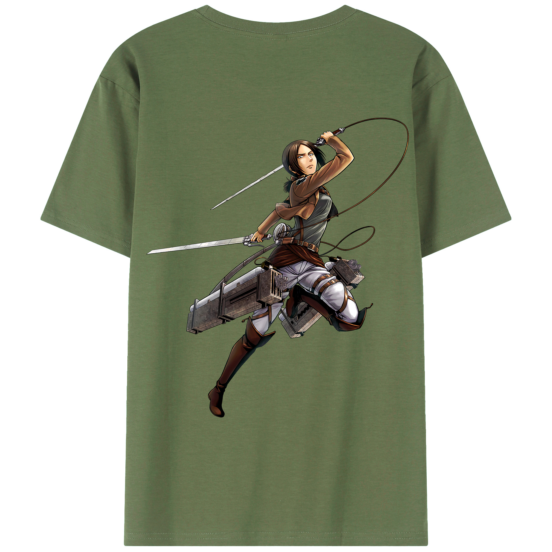 （画像用） 進撃の巨人 Attack on Titan 綿100％ メンズ半袖Tシャツ（バックプリント） 通気性